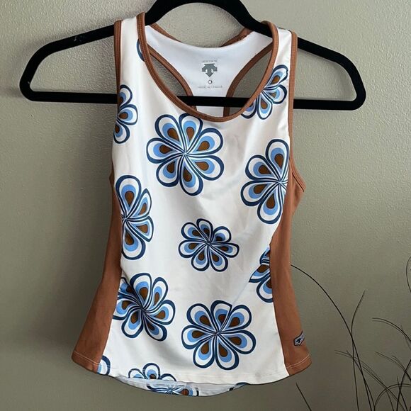 EUC WOMEN’S MEDIUM DESCENTE BIKING SLEEVELESS JERSEY W/BACK POCKETS & SHELF BRA - Picture 1 of 7